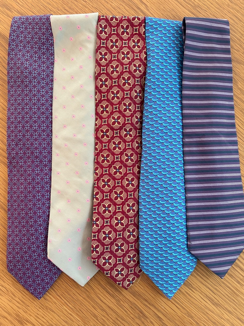 Men's Assorted Silk Ties - Multi-Color Set Brooks Bros, Jos A Bank, Vinyrd Vines